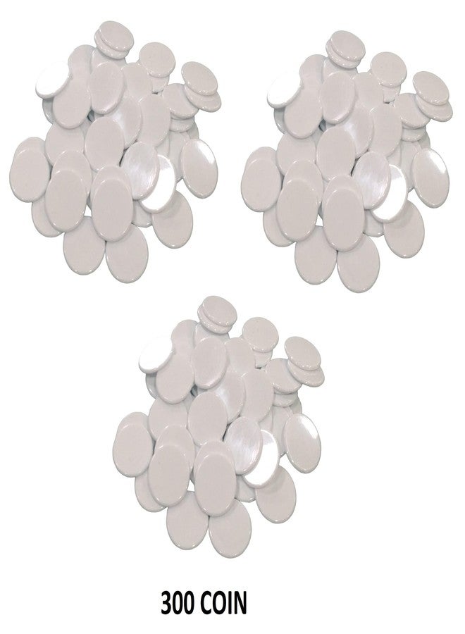 MOREL Round Plastic Plain Token Coin for Shop, Games, Stores,Casino, School ETC.(300 Coin, White Color -31 MM Dia Meter - Image 2